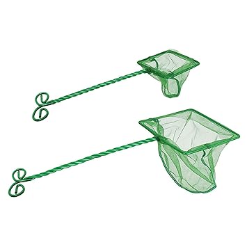 Venus Aqua Green Aquarium Fish Net for Aquarium and Fish Tank Catch Mesh Fine Nylon Net Safe for All Fish (Small, Medium 4 Inch, 8 Inch)