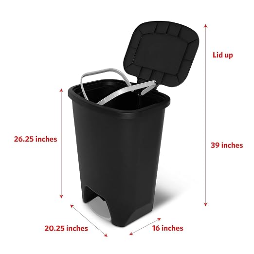 Caneca de basura rectangular Glad 20 gal negra pack x2 miniatura 2