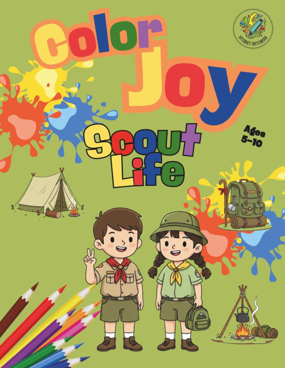 Color Joy: Coloring Book – Scout Life: 32 Fun Designs for Children Ages 5-10