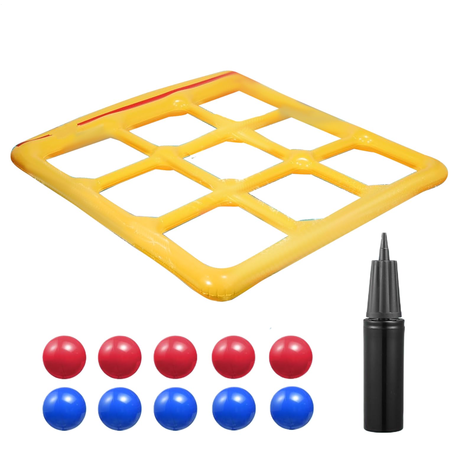 Jeu De Piscine Gonflable Morpion avec 10 Balles pour 2-10 Joueurs Adultes Enfants