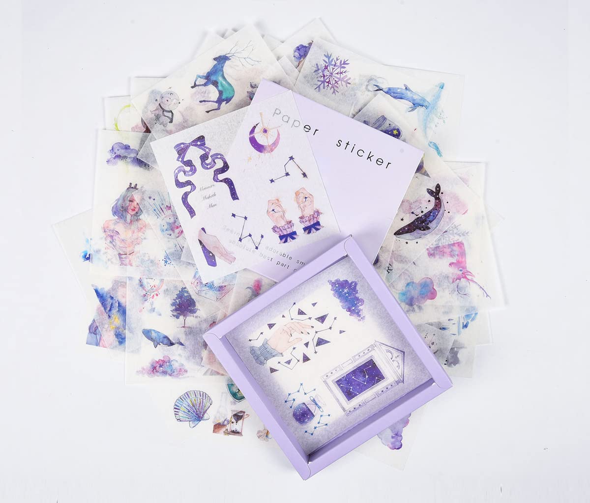 Zestaw uroczych naklejek Washi 50 arkuszy – akwarela, DIY, dekoracyjny album do scrapbookingu, naklejka do pamiętnika, pamiętnika, rękodzieła artystycznego, albumu, planerów, pamiętników,