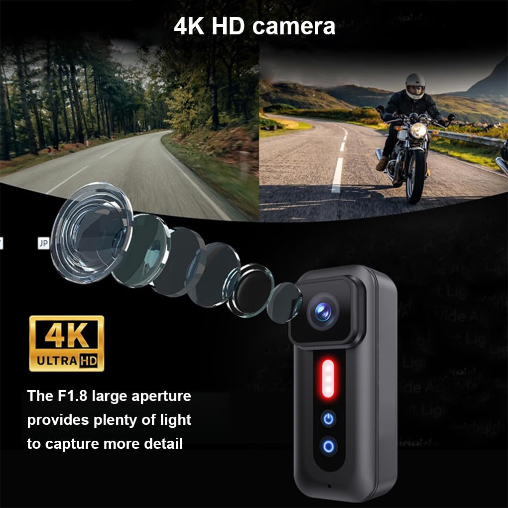 Motociclo Bici 4K HD Telecamera portatile Wi-Fi Video Registrazione Telecamera Staffa di montaggio Opzione durevole per appassionati di ciclismo e viaggiatori
