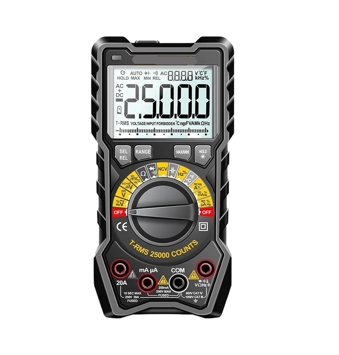 SZ20 Digital Multimeter 25000 Counting Resistor AC/DC Voltage/Current(SZ20 Black PRO)