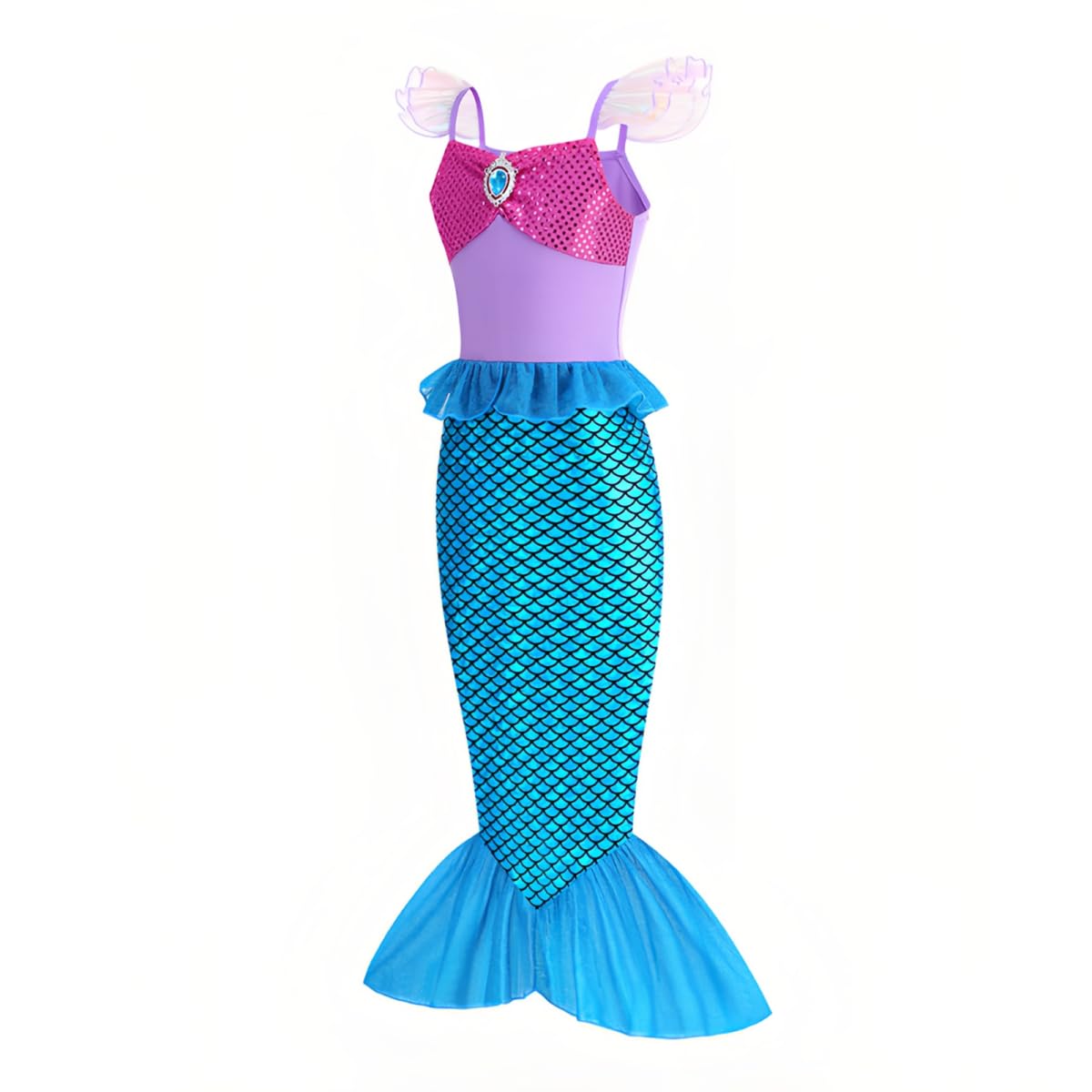 Amtum Princess Costume Outfits Princess Dress Up Short Sleeve A Line with Accessories Party Fancy Dress Birthday Halloween World Book Day GLOVES02 130