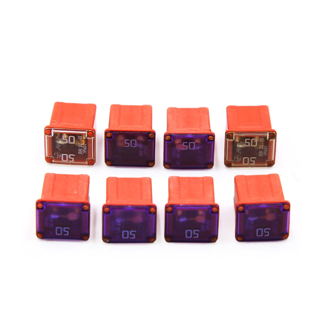 AERBNYEQP 8Pcs Red Plastic Car Push-in Type Female PAL Cartridge Mini Fuse DC 32V 50A