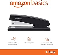 Vista 2 de Yaxa Basics Engrapadora con 1000 grapas, engrapadora de oficina, capacidad para 25 hojas, antideslizante, color negro