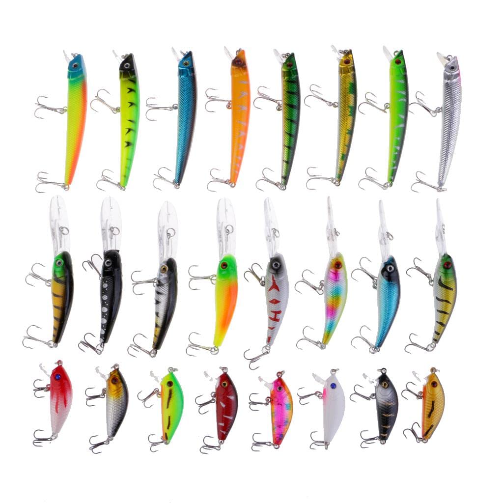 24 szt. zimowych przynęt wędkarskich na lód, zestaw 3D Eyes Minnow Woblery przynęty z 2 haczykami, realistyczny design, różne kolory, dla entuzjastów wędkowania