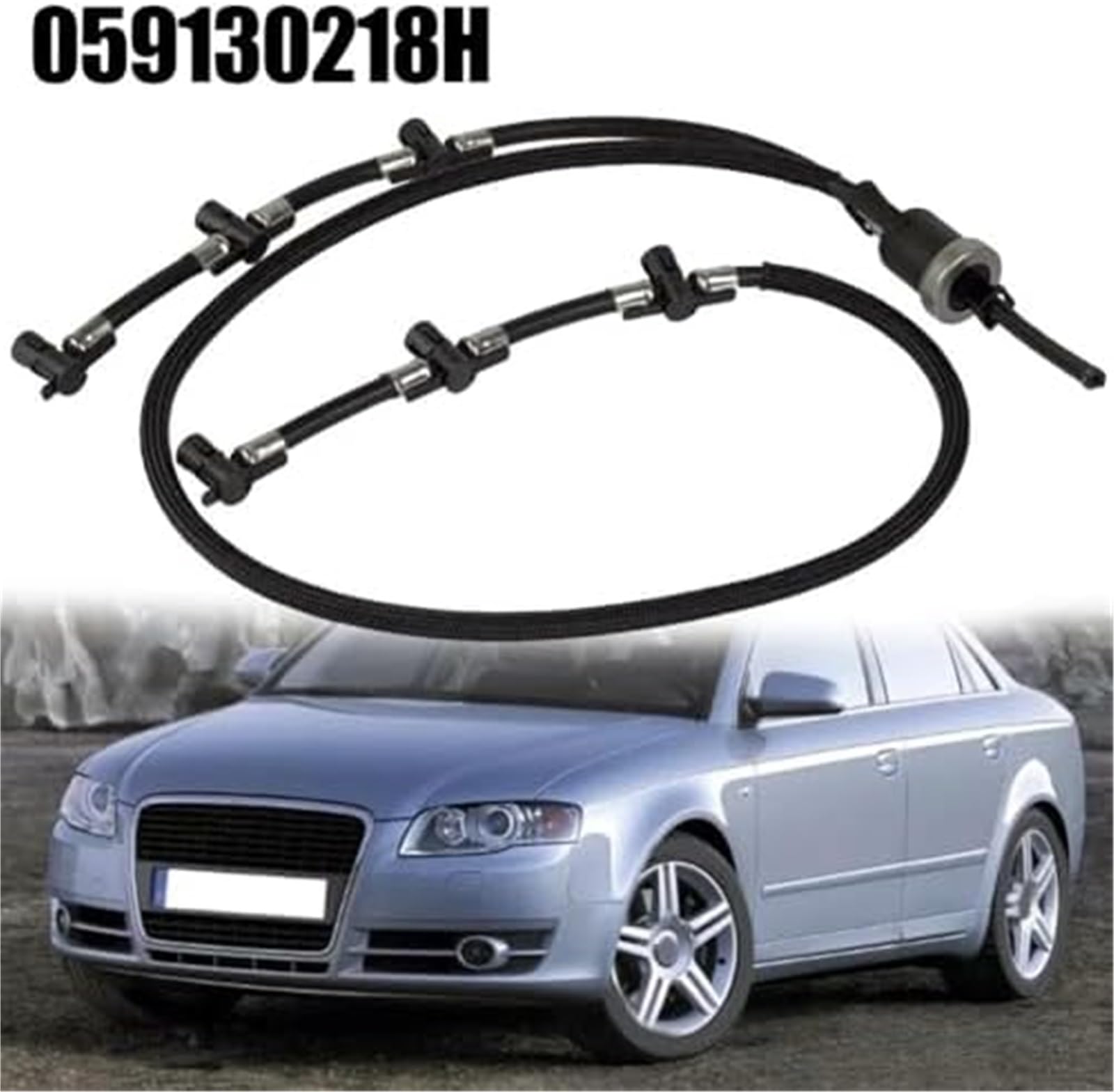 Tubo di ritorno for perdite iniettori carburante auto, for A4 A5, for A6, for Q7 2004-2012, ricambio OEM 059130218H, nero Tubo di ritorno dell'olio per auto