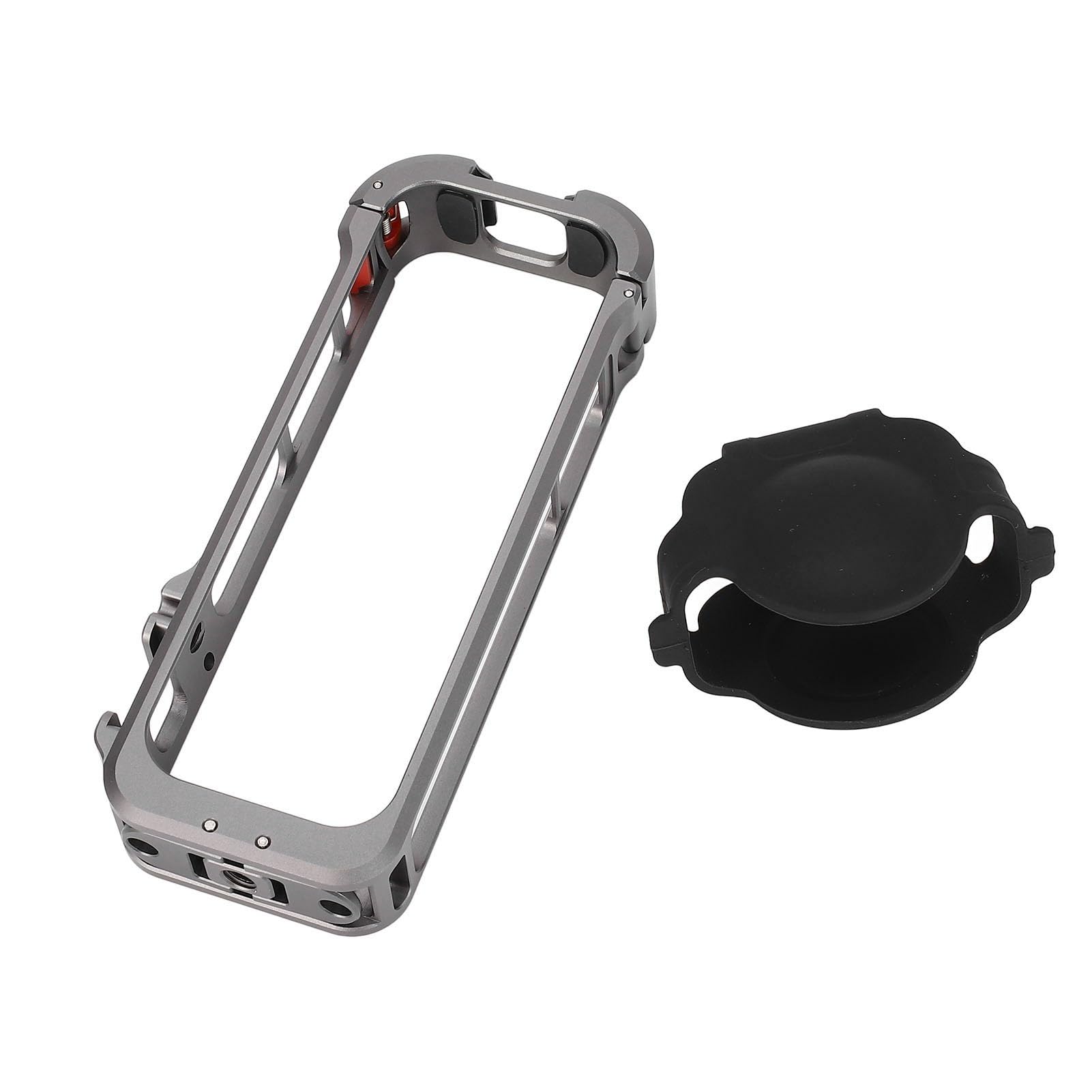 Étui de Protection pour Cage de Caméra X4 avec Couvercle D'objectif en Silicone, Cadre de Boîtier en Alliage D'aluminium, Port de Vis 1/4 pour Prise de Vue Horizontale, Côtés