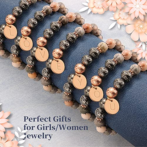 Btysun Initial Bracelets for Women Teen Girls Best Friend Graduation Birthday Gifts for Her Letter A-Z Beaded Bracelet Valentines Day Gifts for Wife Girlfriend Sister Daughter Mother's Day Mom Female Christmas Jewelry4