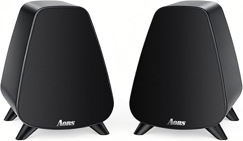 AS31 - Altavoces activos para estantería Estéreo de 2 vías RMS de 80 W woofer de aluminio de 3 pulgadas de carrera larga y tweeter de cúpula de