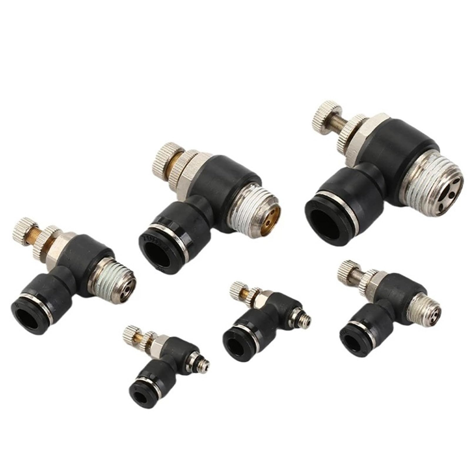 Conector neumático PLF de 4 mm, 6 mm, 8/10 mm, rosca de 1/8 1/4 3/8 1/2, accesorios de manguera de plástico negro, 1 unidad (10-02 (10mm-1l4))