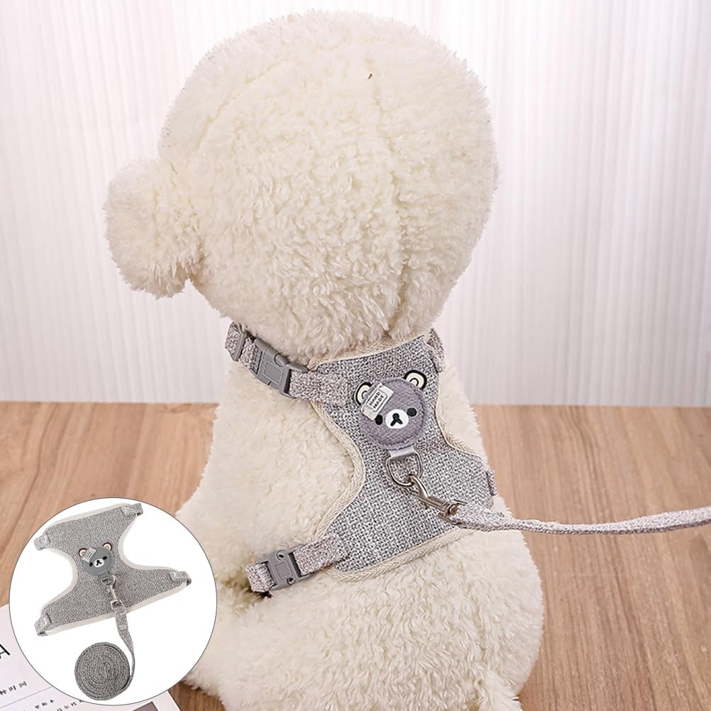 Zwergkaninchen-Harnisch, Kaninchen-Leine, Accessoires für Chihuahuas, Halsbänder & Leinen für Kleintiere, verstellbare atmungsaktive Leine (Grau)