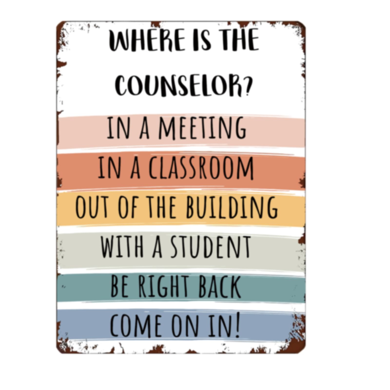 School Counseling Office Sign Door, School Counselor Office, Therapy Office Decor, Counseling Wall Art, What Does Our Counselor do Metal Tin Sign 8x12 In