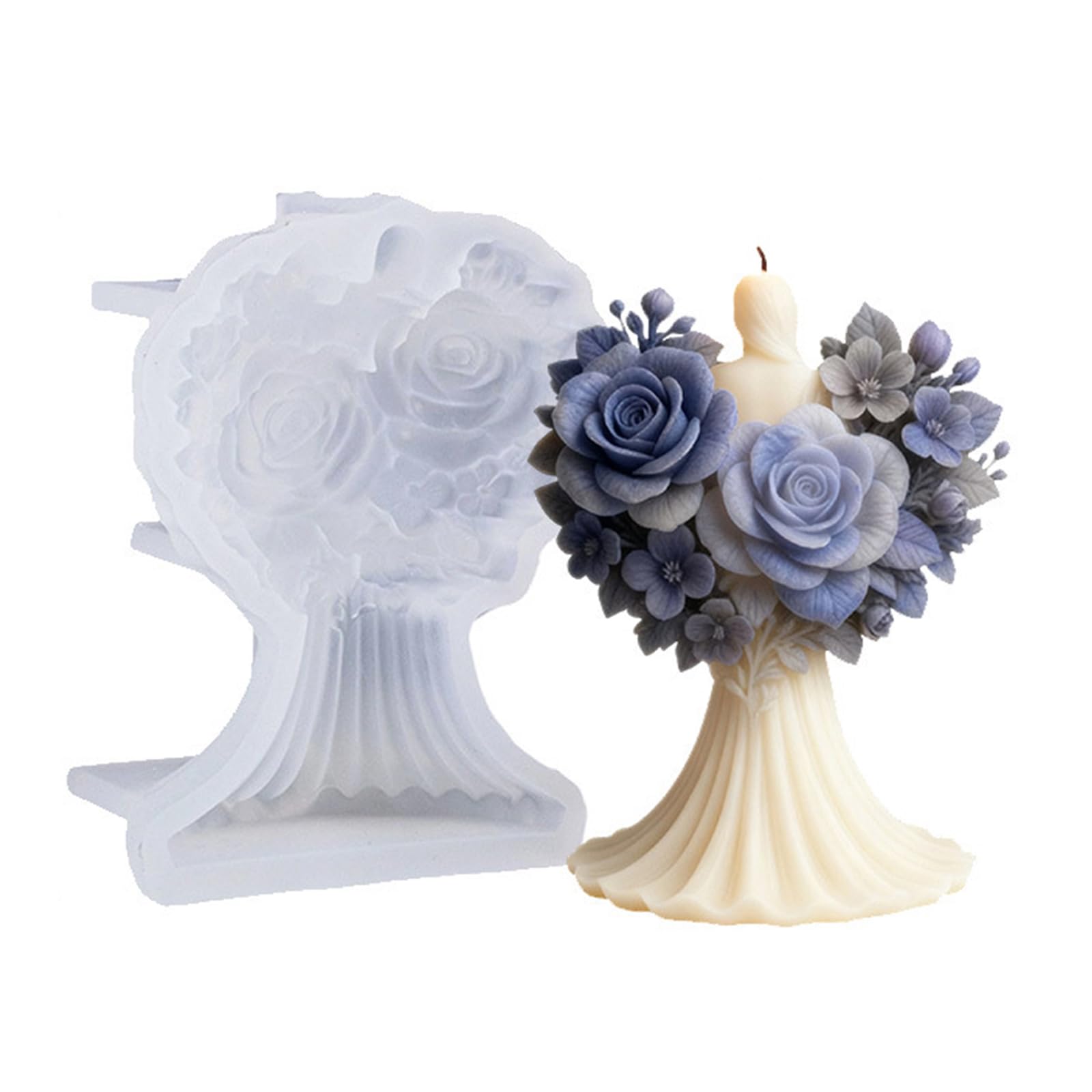 CAZSTYK Rose Bride Silicone Molds for Resin Casting Making Soap Candy Chocolate Cake Baking Wedding Decorations Wedding Cast