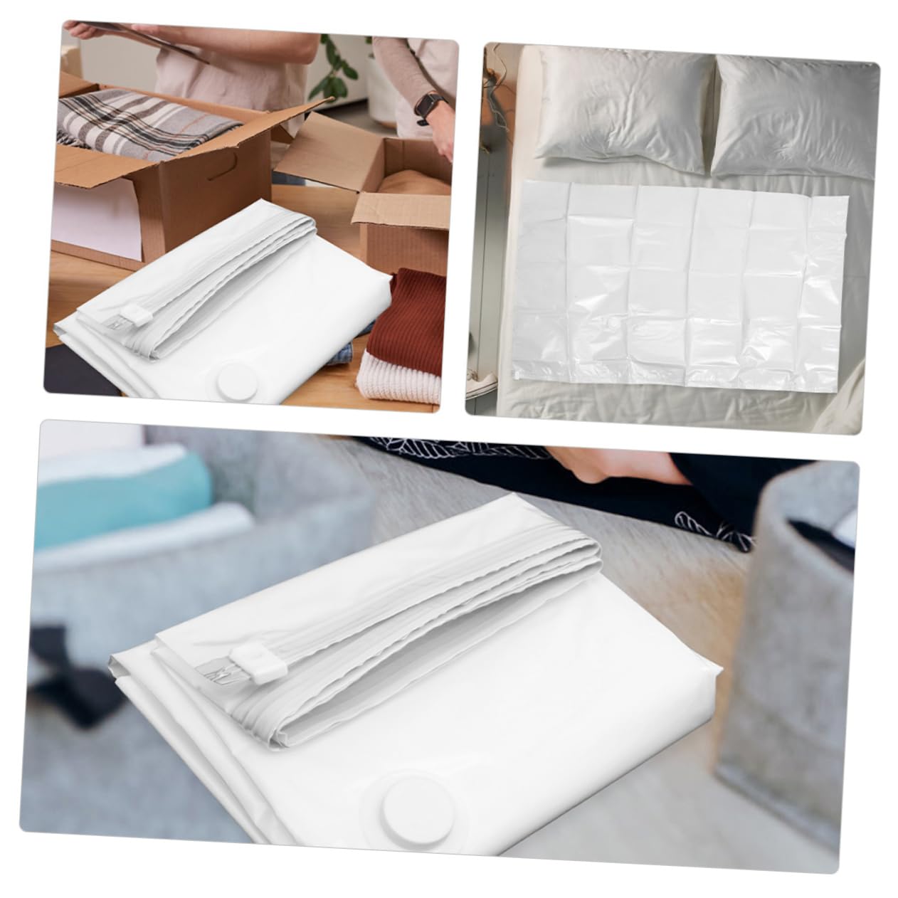Bolsa de Vacío para Colchones 150x100 Cm, 2 Piezas Gruesas | Pa y Pe, Reutilizables, Protección contra Humedad, Gran Capacidad para Colchas y Ropa