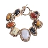 LUREME Vintage Ethnic Big Stones Bracelet for Women with Turquoise White Yellow Colorful Stones Charm Bracelet&lpar;bl003561&rpar;