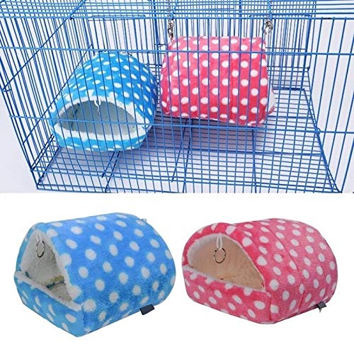 Pet LJ Nido de pájaro triangular grueso cálido nido de loro, hamster, tamaño: L-13 x 14 cm (azul) (color: azul)