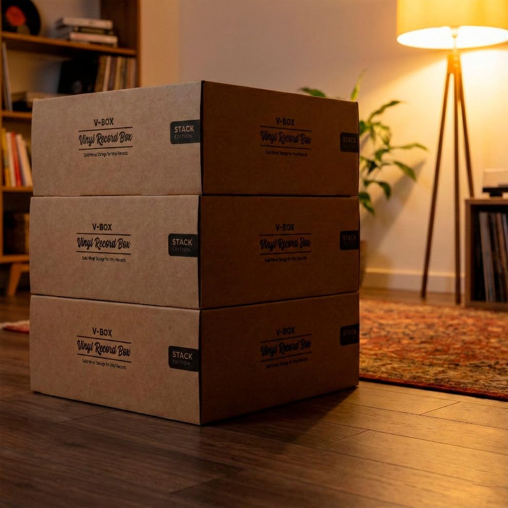 Set modulare per dischi in vinile | 2 scatole + 1 battuta +150 LP | Mobile in legno massello e acciaio al carbonio | Organizzatore ed espositore in vinile