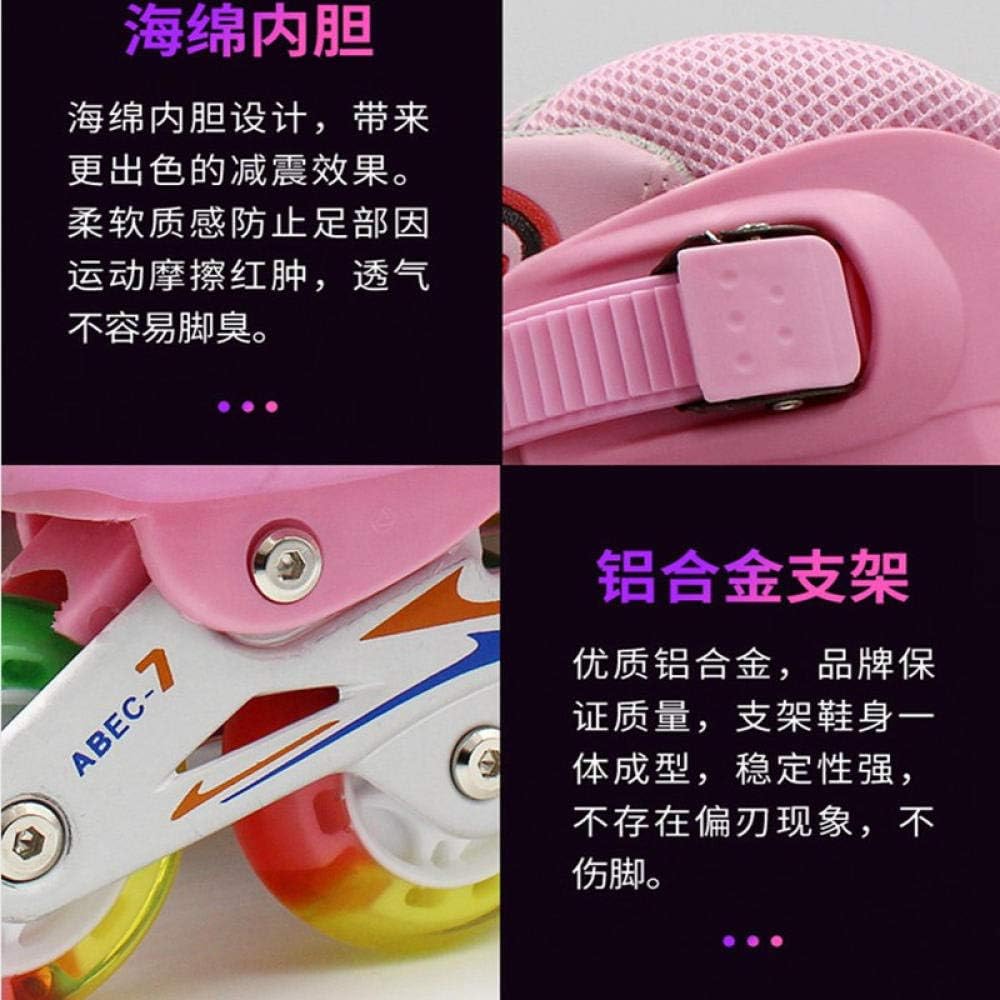 Inline Skate Adjustable Size Casual Suitable for Beginners Boys and Girls Universal/Pink/M