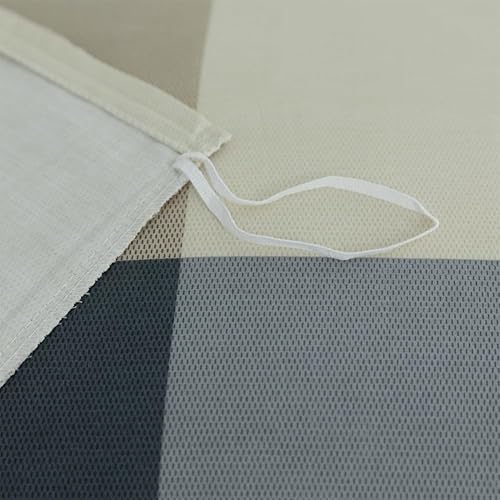 Miniatura 6 de Juego de funda de edredón a cuadros tamaño King, 3 piezas de algodón suave y transpirable, juego de funda de edredón geométrica a cuadros grises con