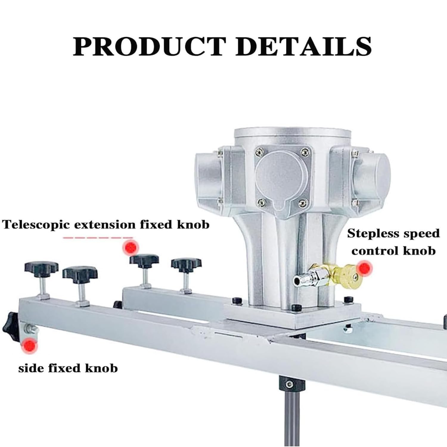 Agitatore Pneumatico Da 3/4 Di Cavallo Con Tavola Orizzontale Regolabile Da 65 A 125 Cm, Agitatore Per Secchio Da 0 A 2600 Giri/min, Diametro Della Girante 250 Mm, Per Miscelare Soluzioni A Media