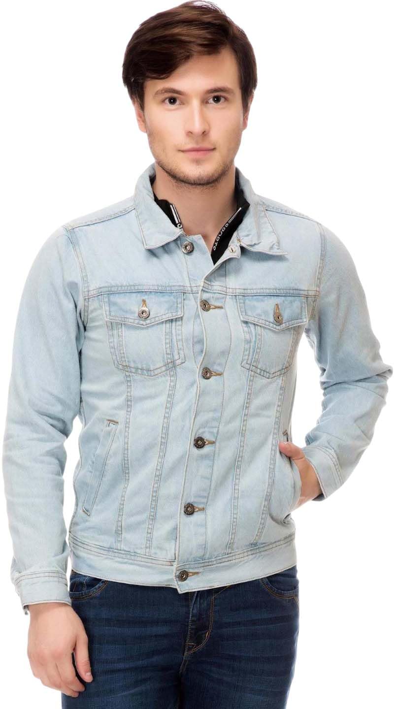 kotty Men's Solid Denim Blue Heather Jacket-picture-43