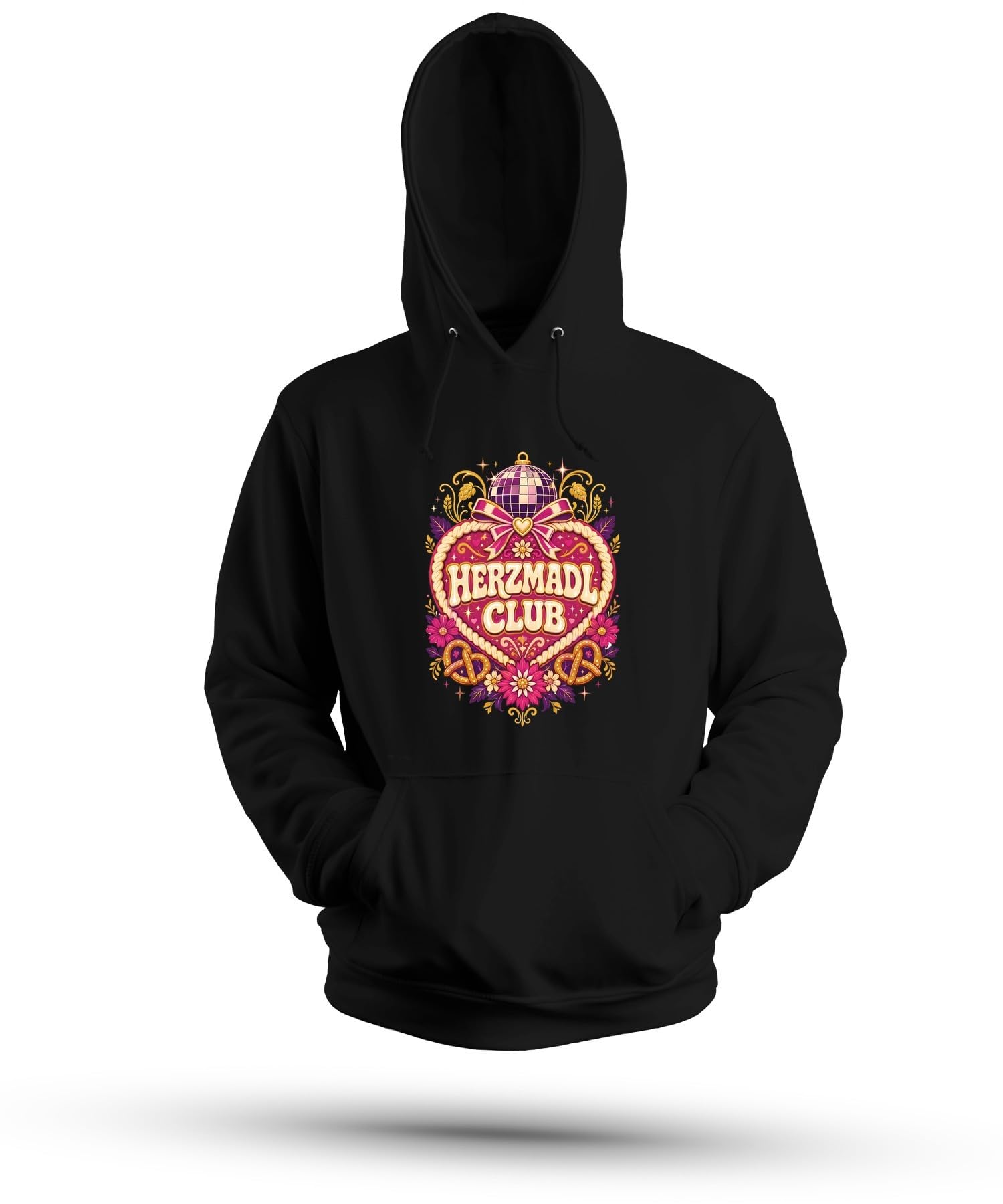 Herzmadl Club Oktoberfest Disco bluza z kapturem w kształcie serca