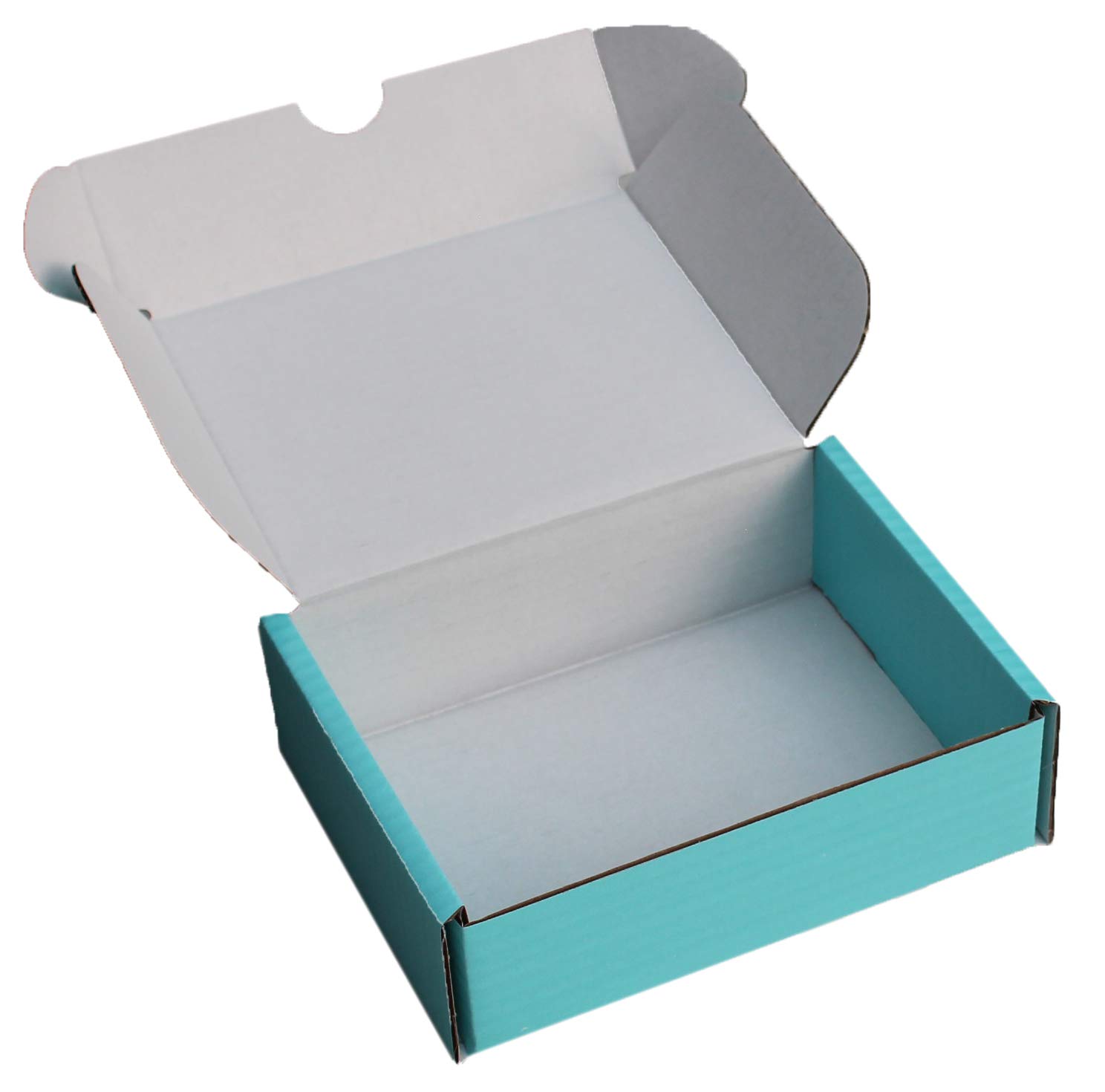 MEG4TEC PINK BLACK BLUE RED WHITE BROWN CARDBOARD SMALL PARCEL BOXES SHIPPING MAILING GIFT STORAGE (10" x 7" x 3", LIGHT BLUE, 100)