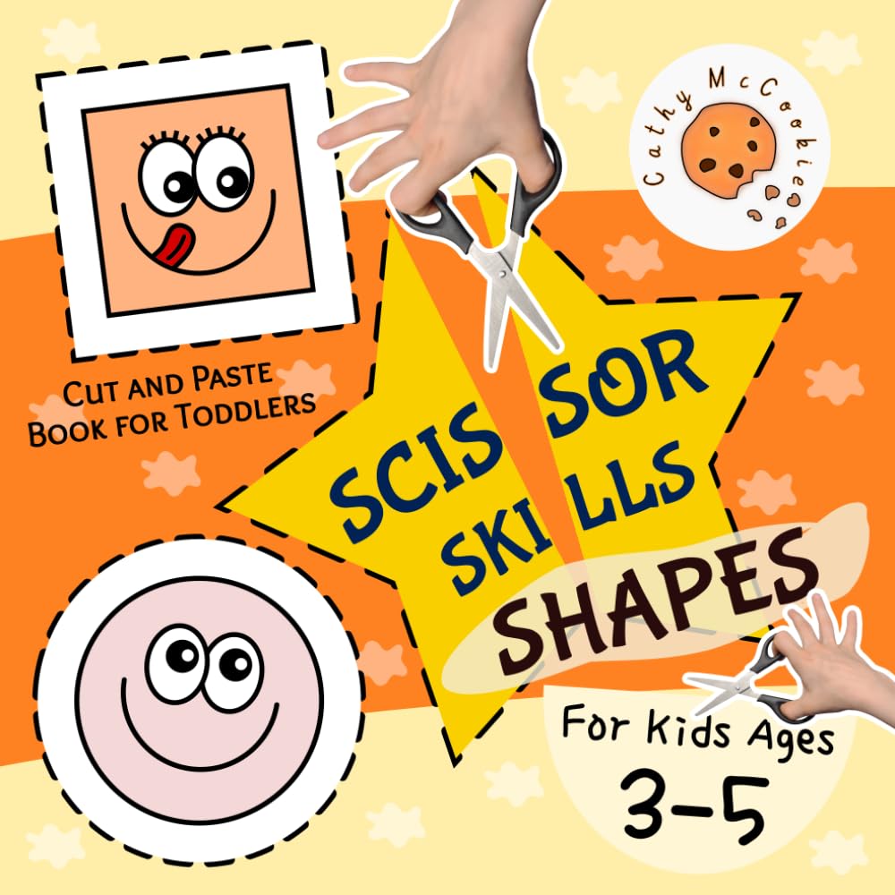 Scissor Skills for Kids Ages 3-5 - Shapes: Cut and Paste Book for Toddlers - My First Cutting Practice Activity Workbook for Preschoolers