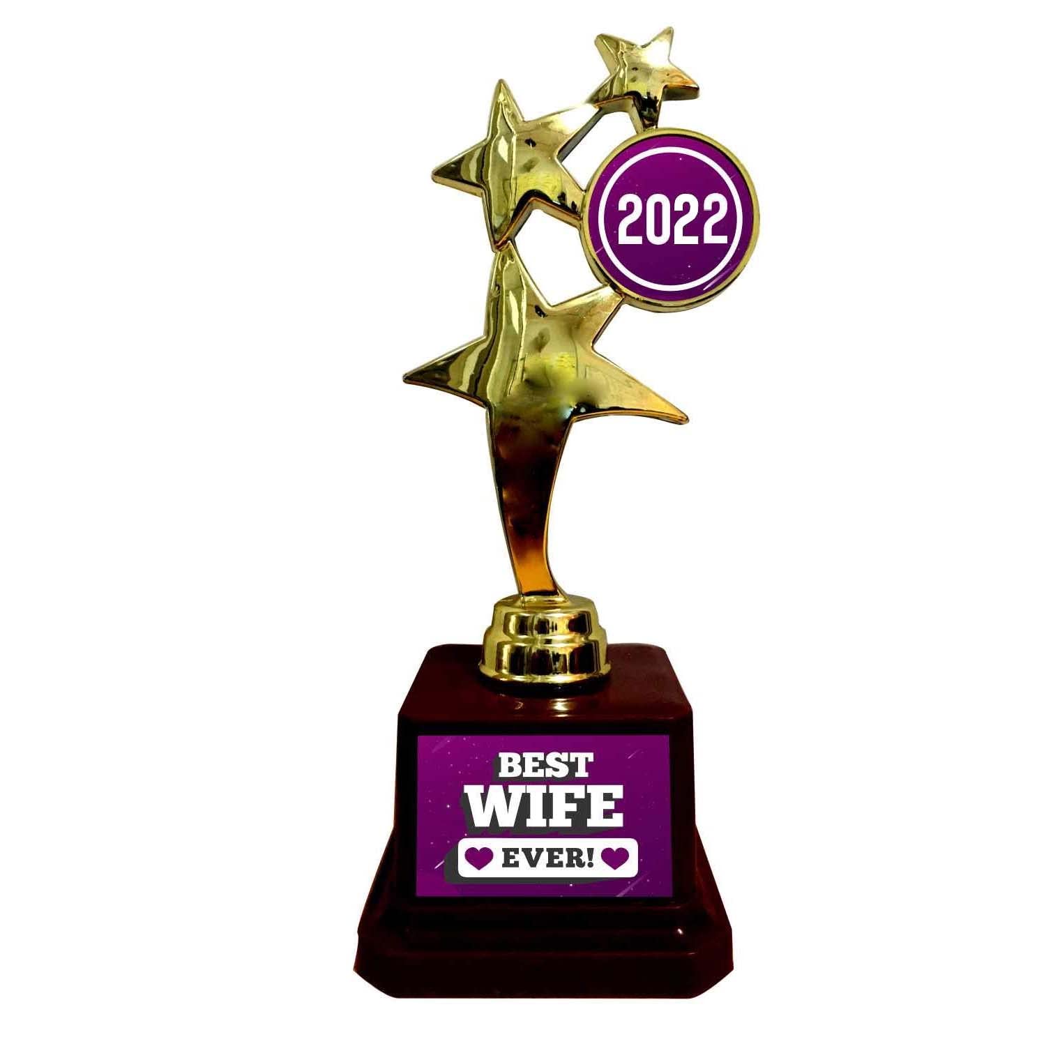 YaYa cafe Best Wife Ever Alloy Award Trophy with Star (Golden) (B07HLB5PWS) Amazon Price History, Amazon Price Tracker