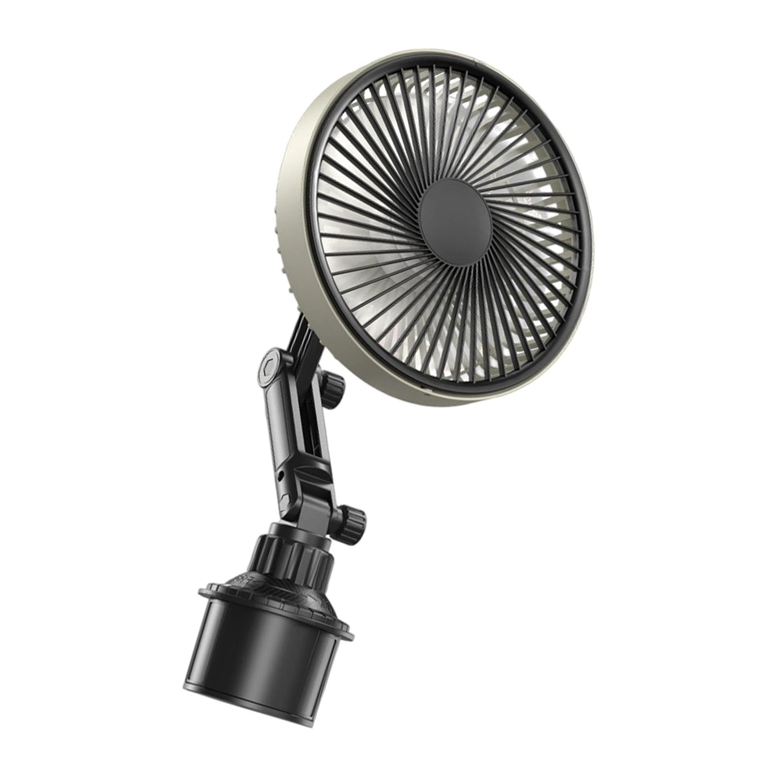 Jazuaiao Car Cup Holder Fan with 360 Degree Adjustable Base and USB Plug-in Portable Car Fan for Strong Cooling in Vehicles Display
