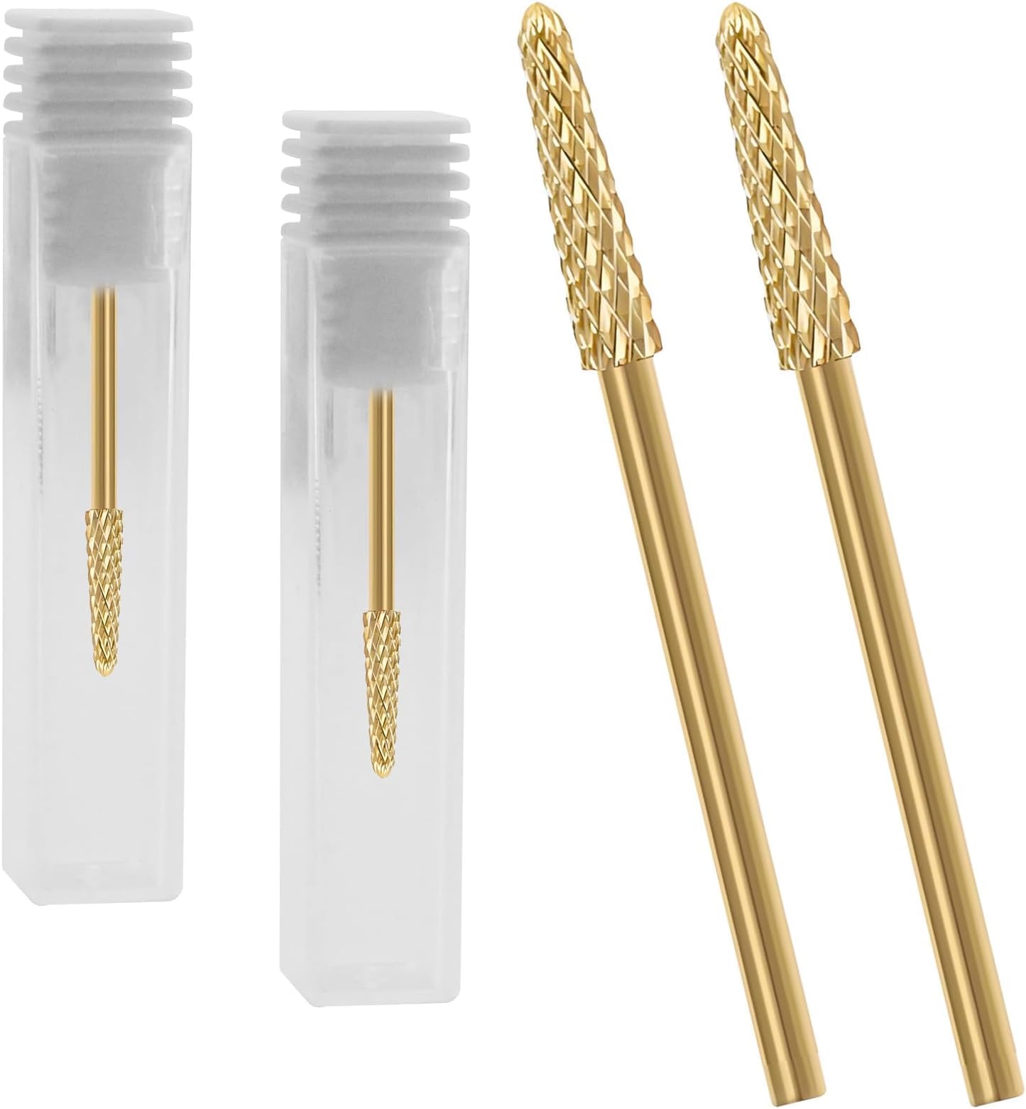 2 Pcs Nail Drill Bits Set - 3/32" Carbide Cuticle Drill Bits for Electric Nail Drill, Small Cone Shape Nail Bit Set for Dead Skin Removal, Medium Grit Professional Manicure Tools for Home & Salon Use