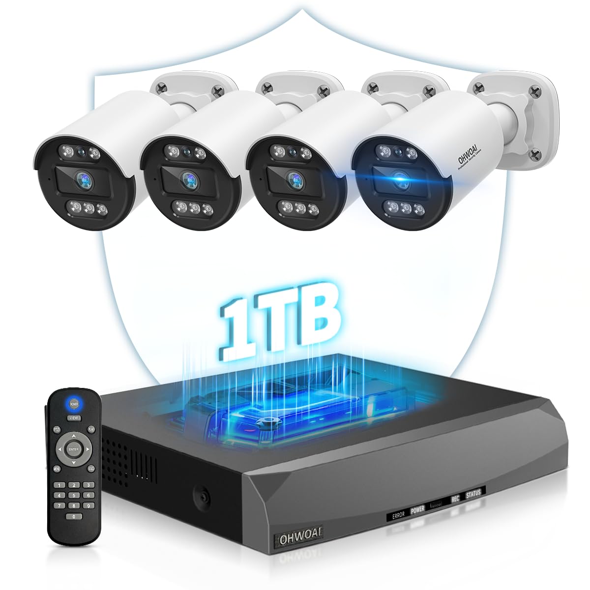 Two-Way Audio PoE Security Camera System Outdoor, 5MP Wired Cameras with 4K 8CH NVR Systems, Home Surveillance Video DVR Kits