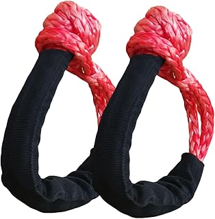 Synthetic Soft Shackle Rope 1/2 Inch X 22 Inch (38,000lbs Max Breaking Strength),Towing Winch Rope Shackle with Protective Sleeves for SUV Off-Road Jeep Truck ATV UTV Farming Mining Tractor