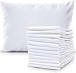 Pacific Linens White Percale Pillow Case - Soft Hotel Style Polly Cotton Blend, 200 Thread Count, Wrinkle Free Linen Pillow Cases, 12 Pack Set of Pillowcases