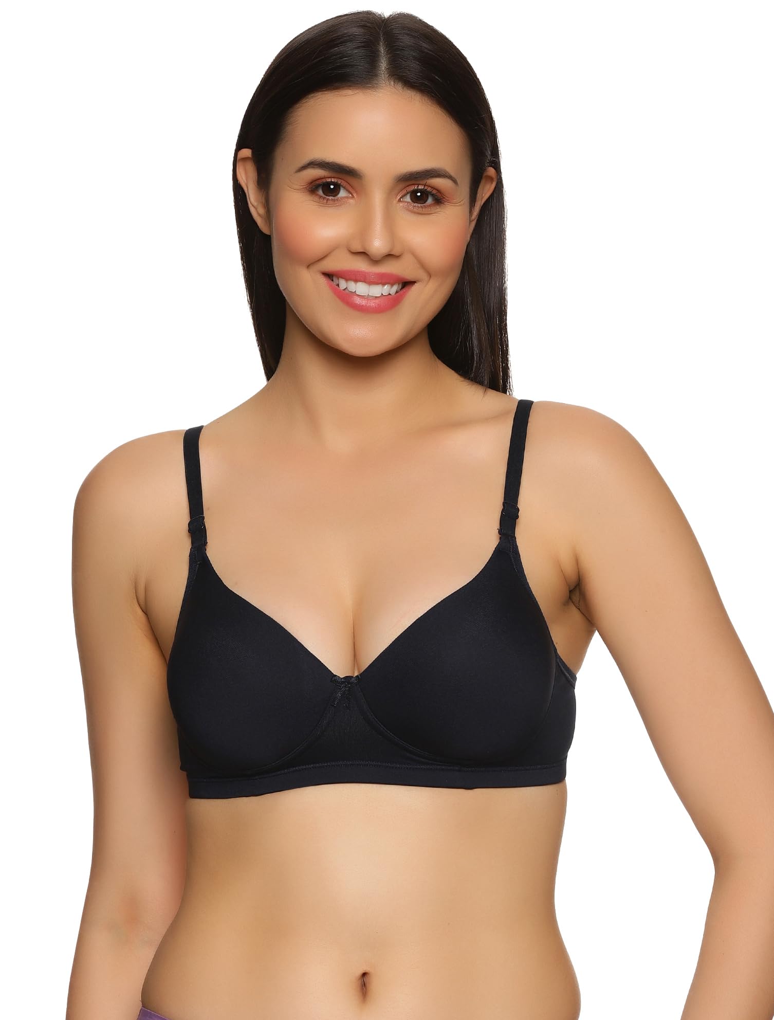 Everyday Padded Non-Wired T-Shirt Bra for Women | Breathable Cotton Fabric, Full Coverage, Seamless Double-Layered Cups, Adjustable Detachable Straps, (T-Shirt Pad SP)-image-13