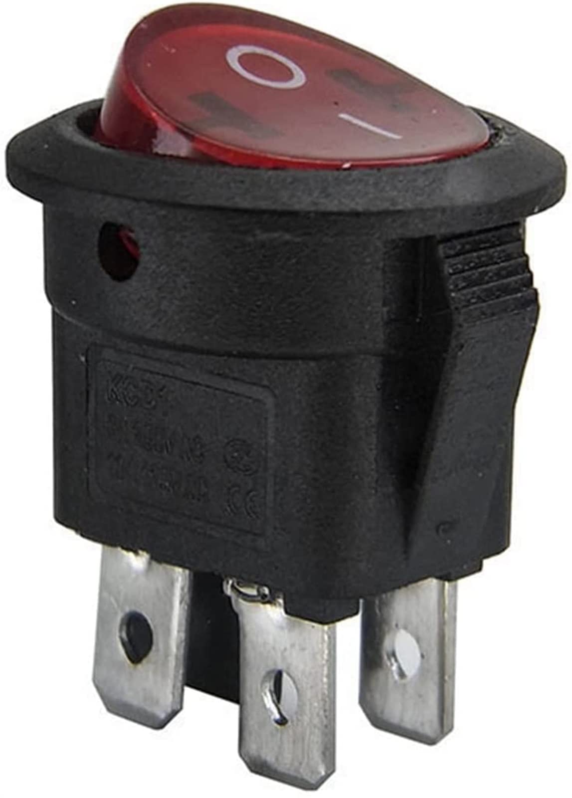 Interrupteur de bateau rond KCD1 SPST 4 broches 23mm bouton ON OFF lumineux 5V 250V