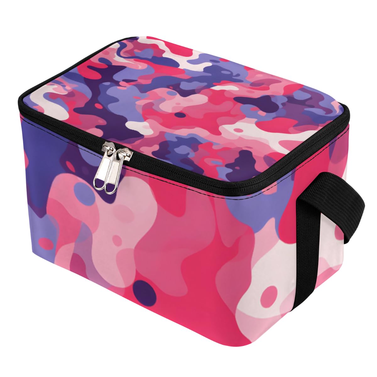 GzLeyigou Lunch Bags for Women Men 9 Cans,Pinks Blue Camo Hot & Cold Food Delivery Bag Insulated Grocery Bag Insulated Lunch Box Camouflage Cooler Bag for Office Work Picnic Beach