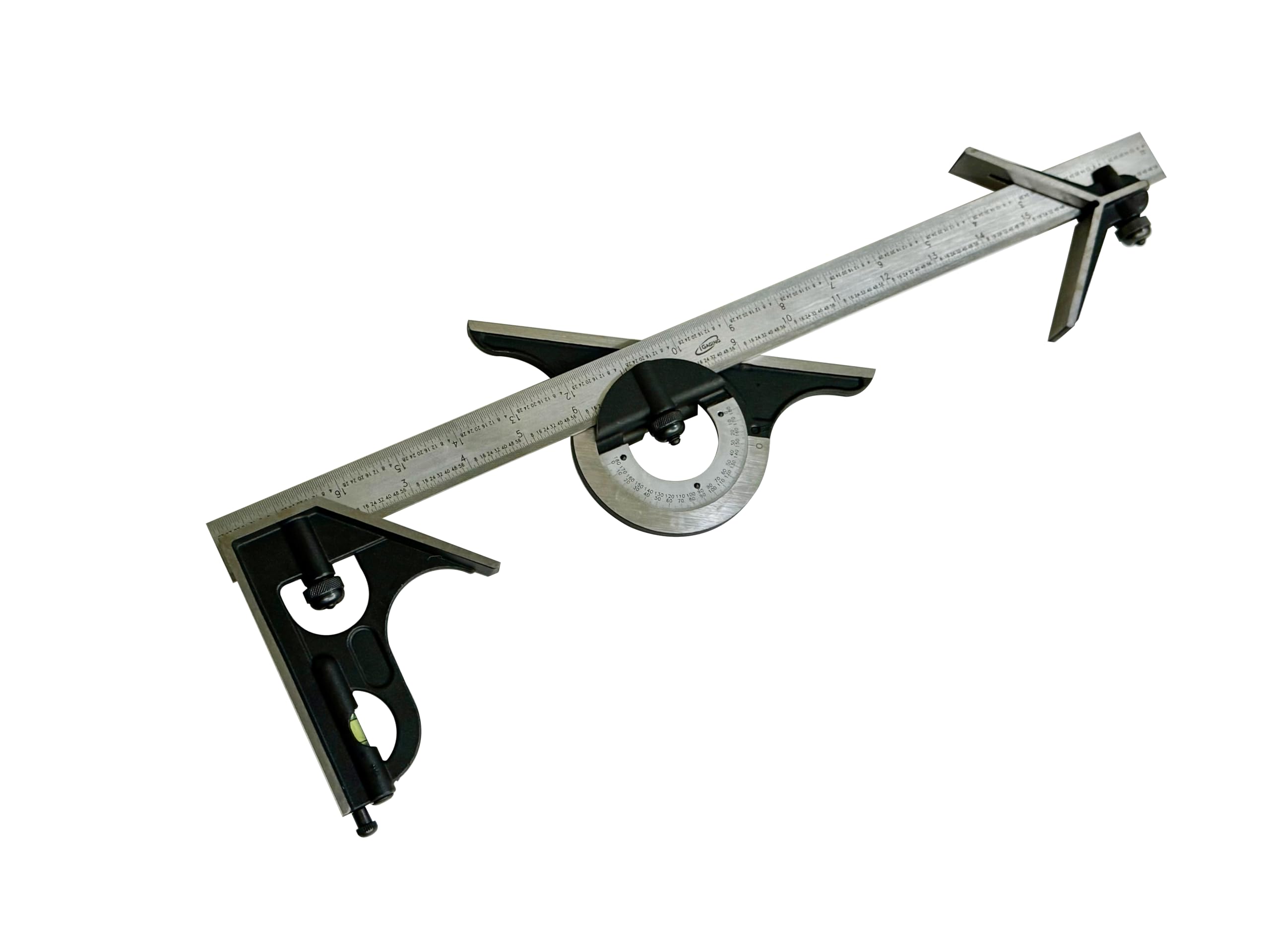 iGaging Combination Square Premium 4-Piece 18" 4R Protractor Center