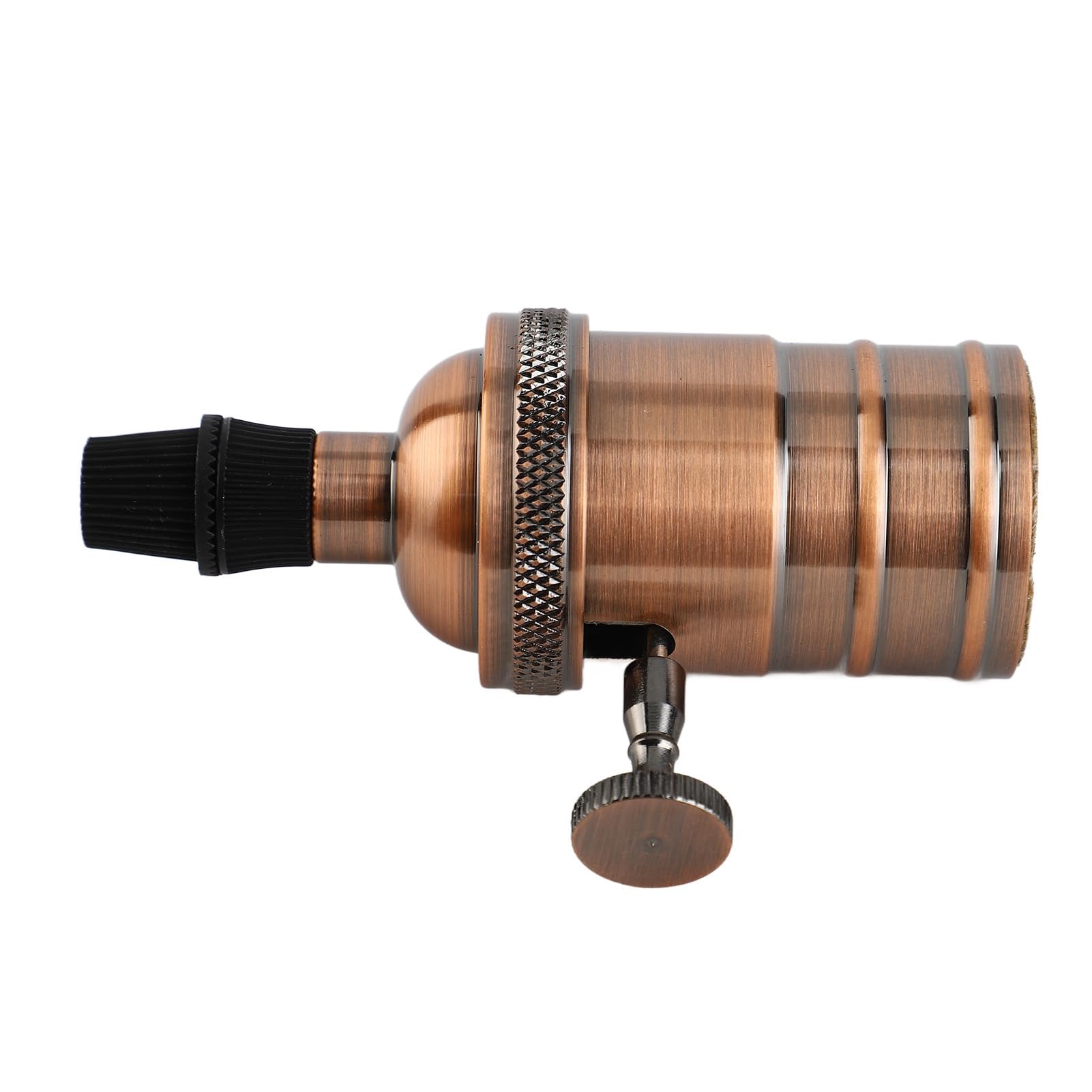 Riuulity E27 Lamp Holder with Switch, Retro Style Pendant Light Accessories for Dining Room Exhibition Hall, Green Bronze (Dark Copper Plating)