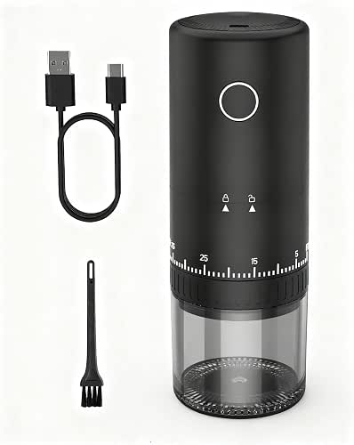 CEVING First Grind-While-Charging Rechargeable Coffee Grinder, 1.7X Faster Grinding with