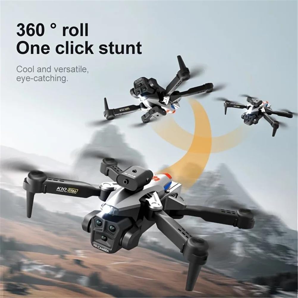 C,Single battery,składany dron z kamerą dla początkujących i dorosłych - czterokierunkowe omijanie przeszkód, obroty 360°, start/lądowanie jednym przyciskiem, obroty 3d
