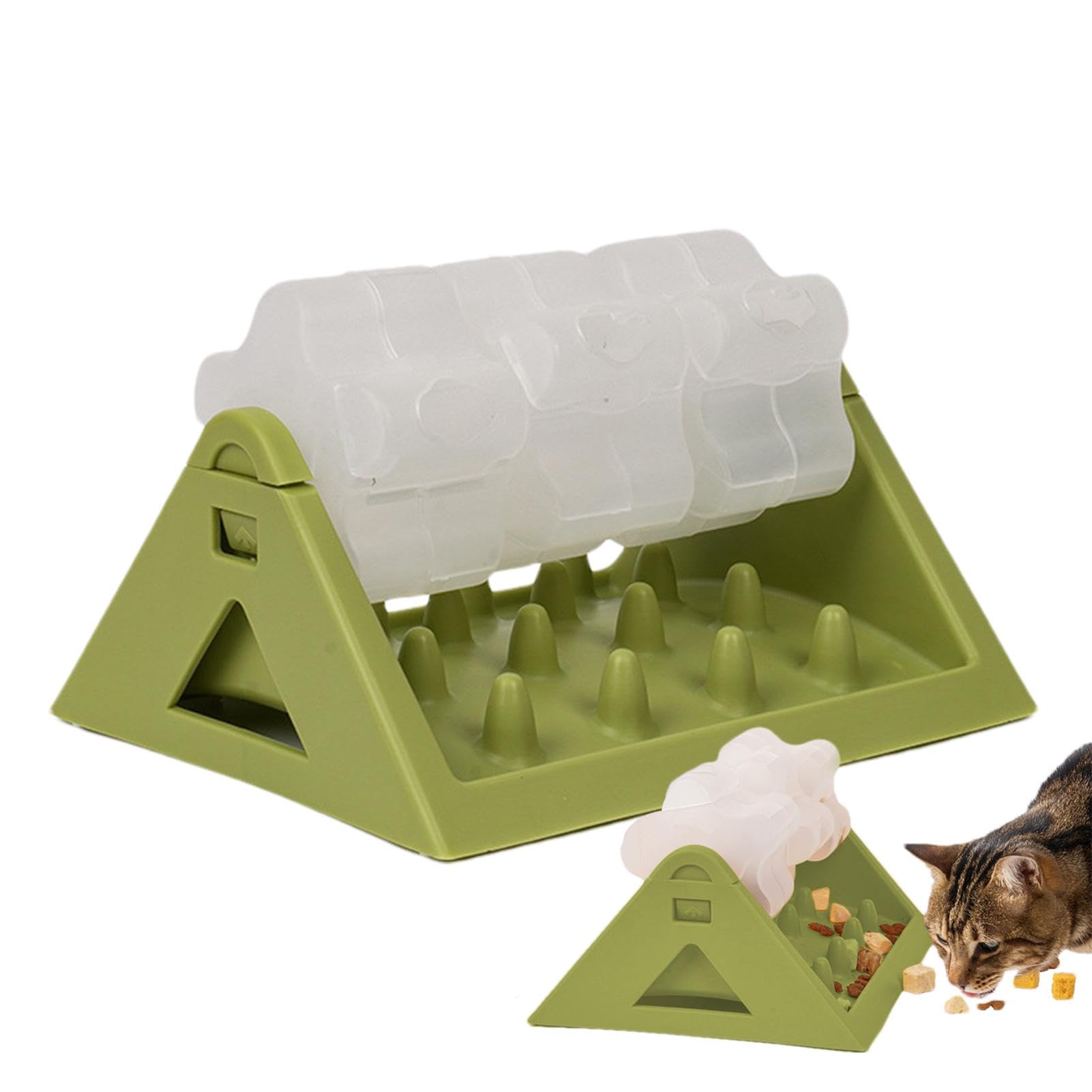 comederos para Mascotas, Comedero de Comida Lenta for Perros, Juguete Interactivo de Entrenamiento con dispensador de golosinas, comedero Lento Ajustable y Giratorio.(Green)