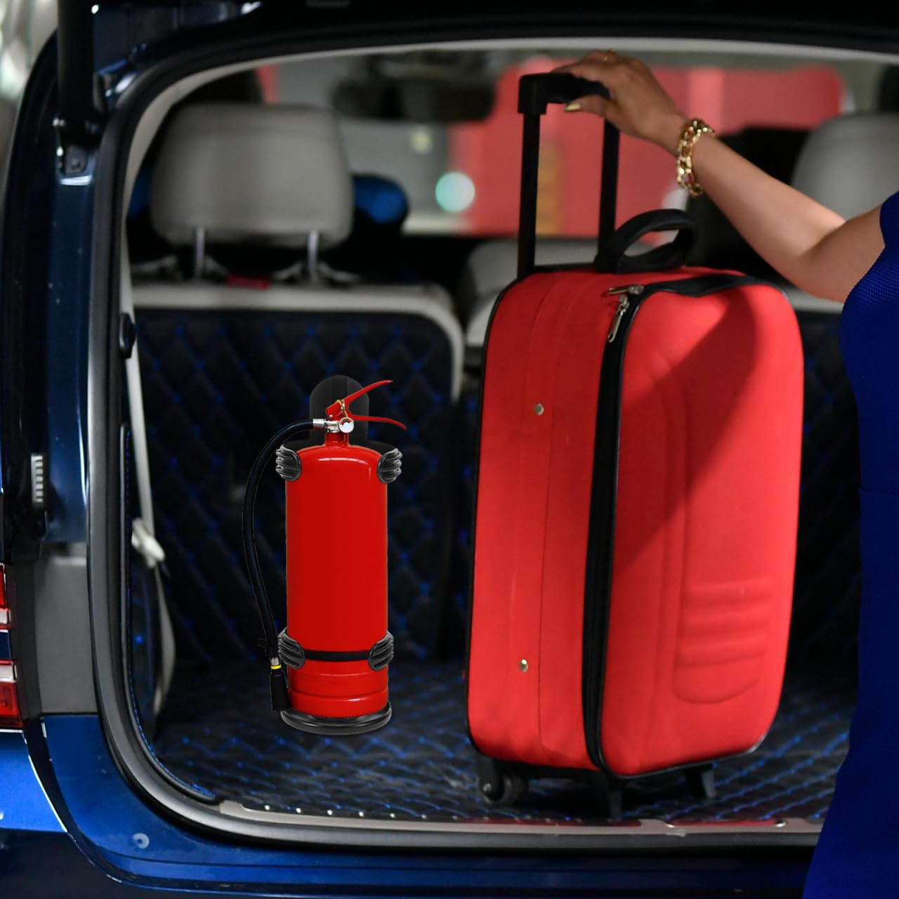 ULTECHNOVO Soporte para extintor de incendios en el coche, soporte de montaje para extintor de incendios, puerta de extintor de incendios para coche, soporte de montaje para extintor