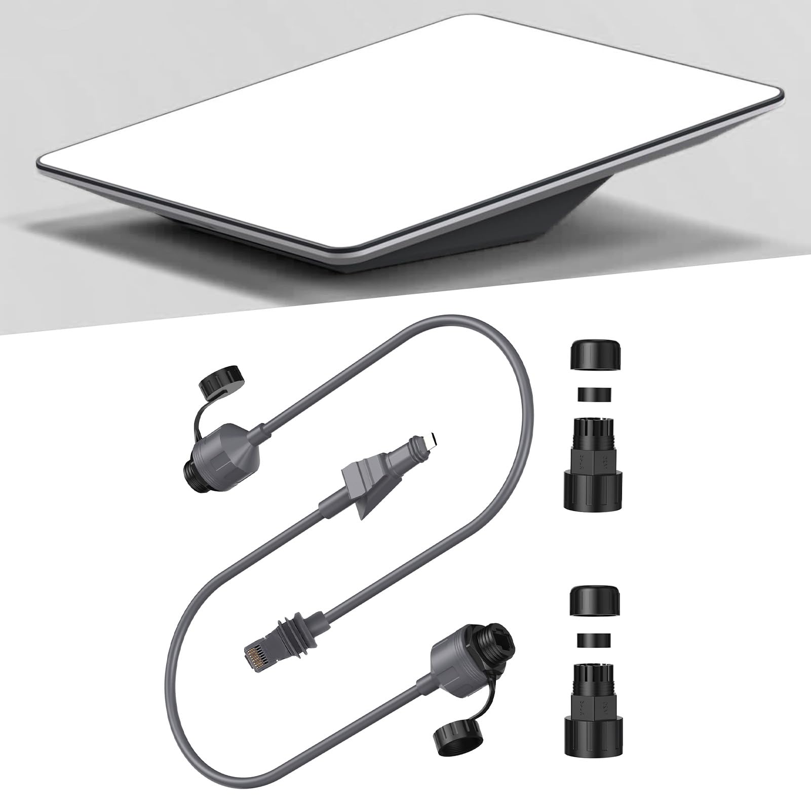 Adapter SPX do RJ45 Ethernet do Płaskiego, Wodoszczelnego Złącza Typu Plug and Play, Kabel Ekranowany 1200Mbps do Osłony i Routera, Stabilne Połączenie, do Użytku na Zewnątrz