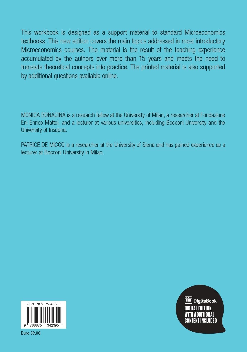 Microeconomics workbook. Problems and exercises. Con DigitaBook