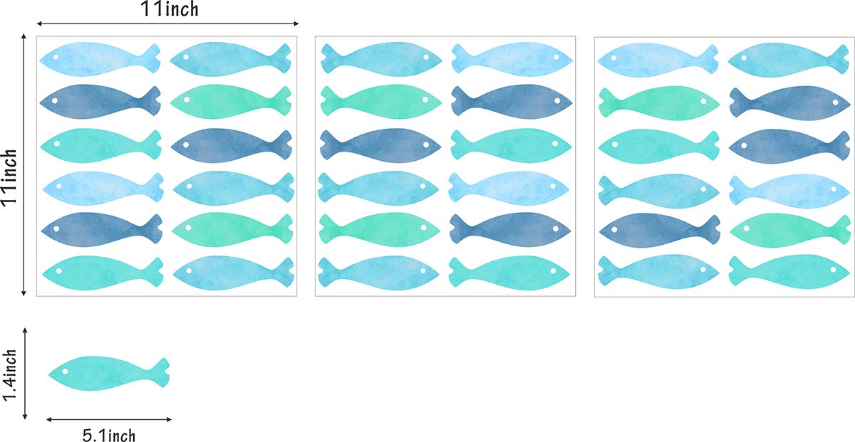 Calcomanías de pared de peces océano pegatinas de pared para niños, calcomanías de pared extraíbles para despegar y pegar, decoración de habitación de guardería para niños