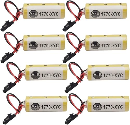 YICUAA (8 unidades) 3V 1770-XYC 3V 1800mAh litio PLC reemplazo de batería para 1770-XYC/A 1770-XYB 1756-BA1 con enchufe negro disponible en Yaxa Guatemala