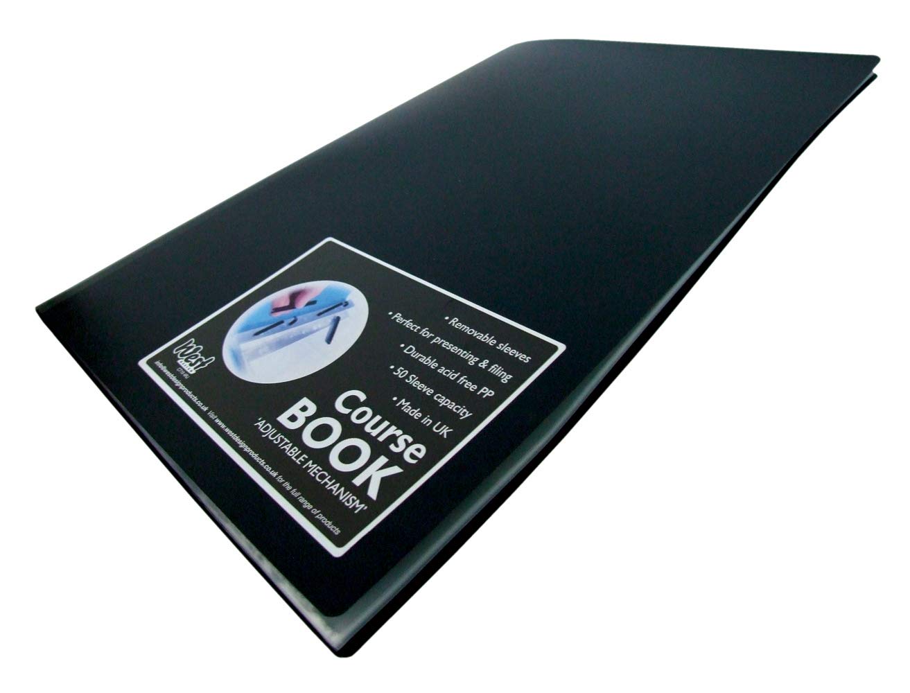 Westfolio Course Book Adjustable Capacity Black A4, File Holder, Presentation Display Wallet, Paper, Document, Poly Clear Sleeves